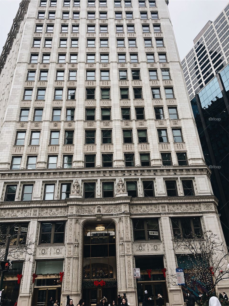 An old beautiful building in downtown Chicago