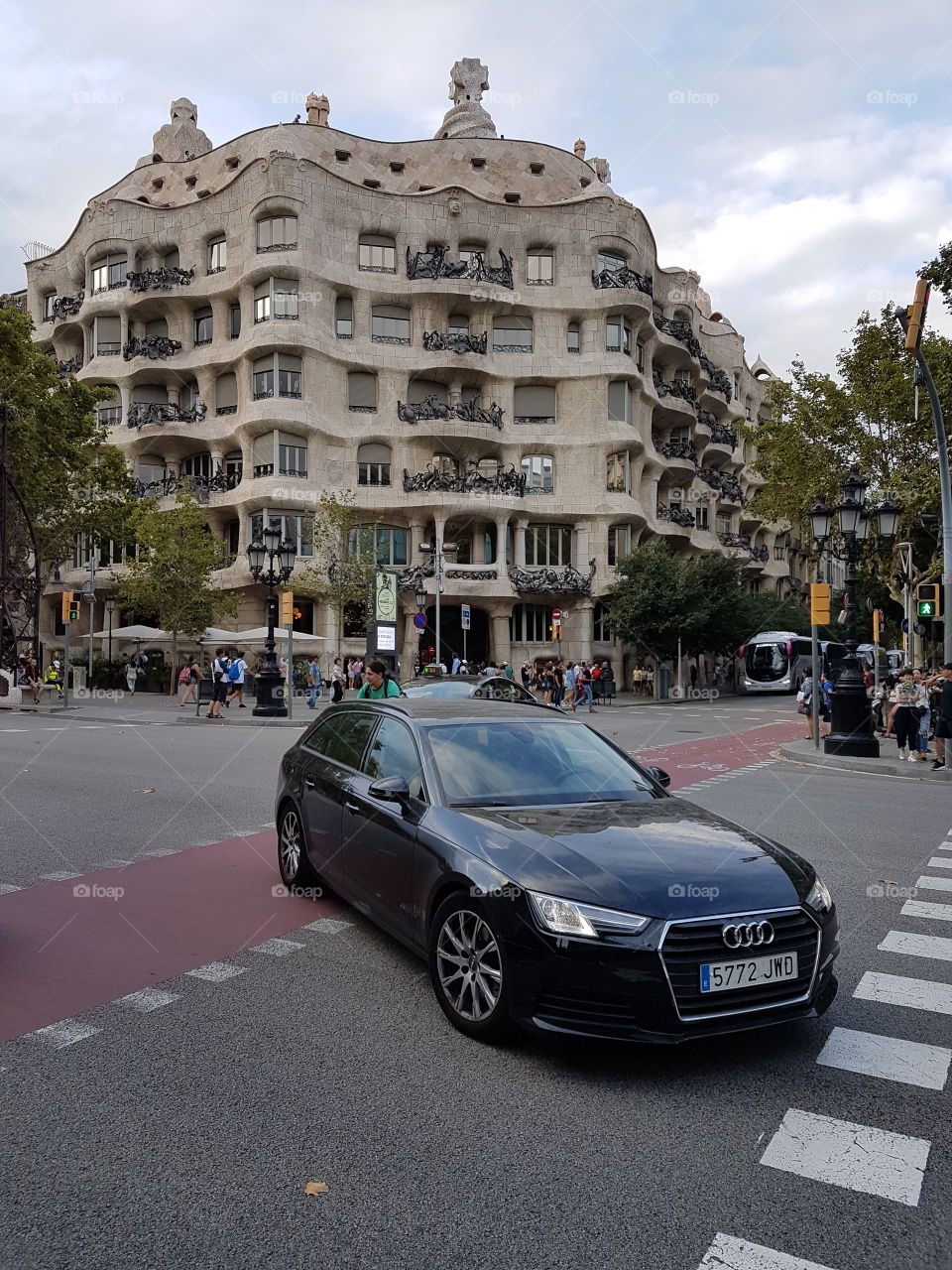 Audi and lapedrera diagonal street Barcelona Barcelone