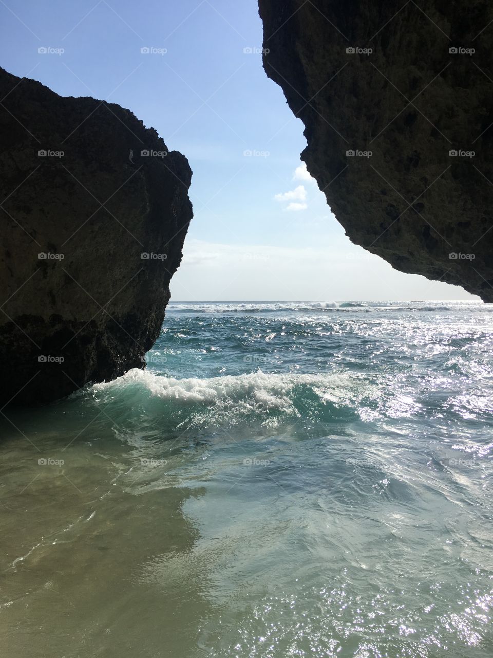 Beneath the cliff

