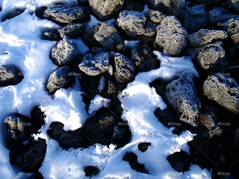 High angle view of snow