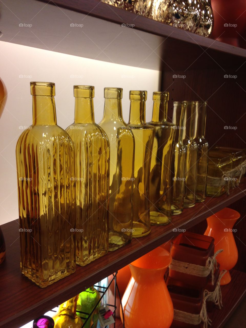 Bottles lined up