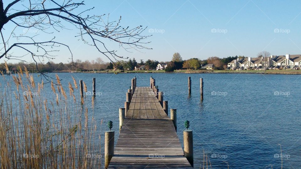Empty pier over lake