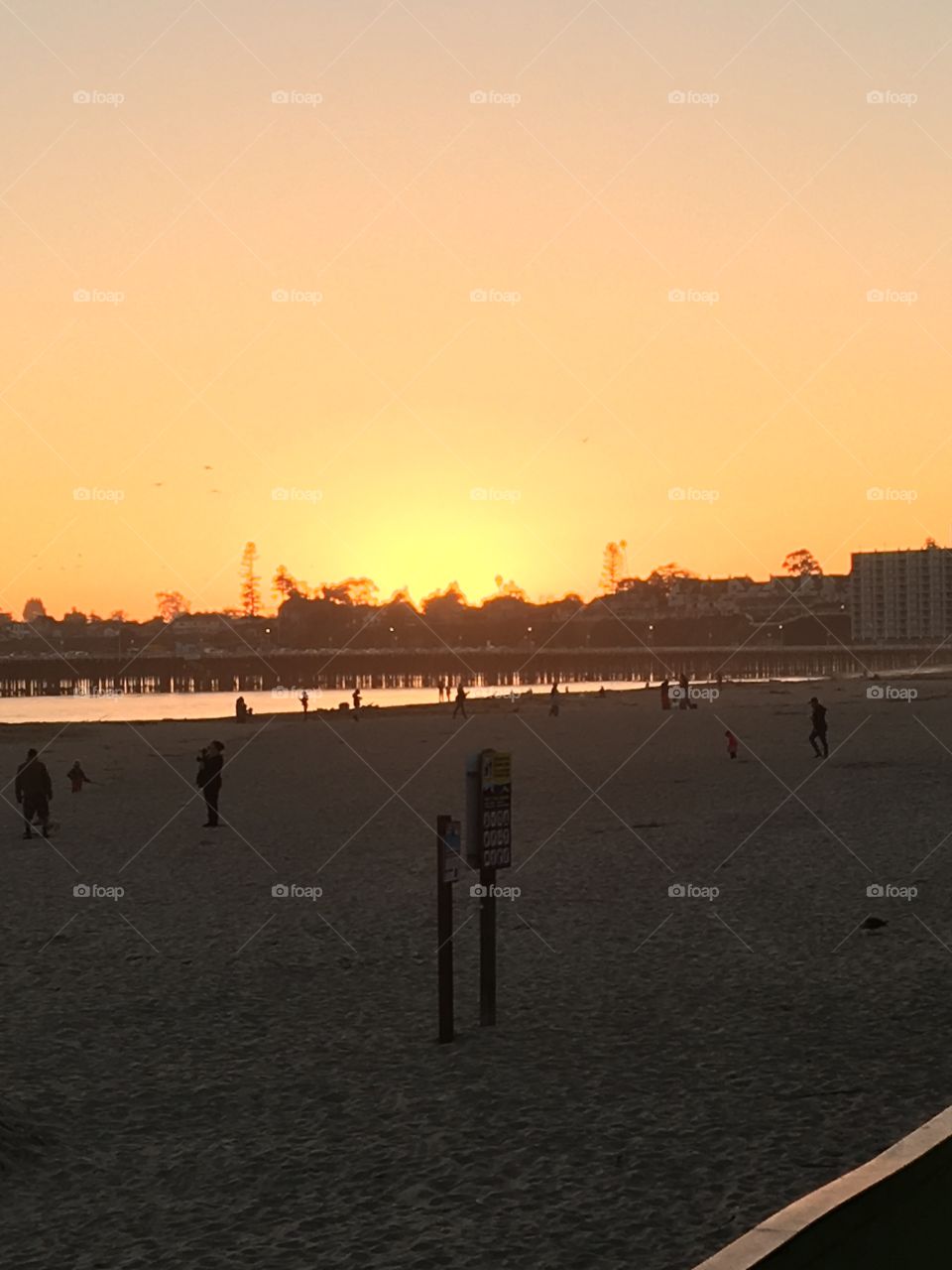 Sunset at Santa Cruz beach 