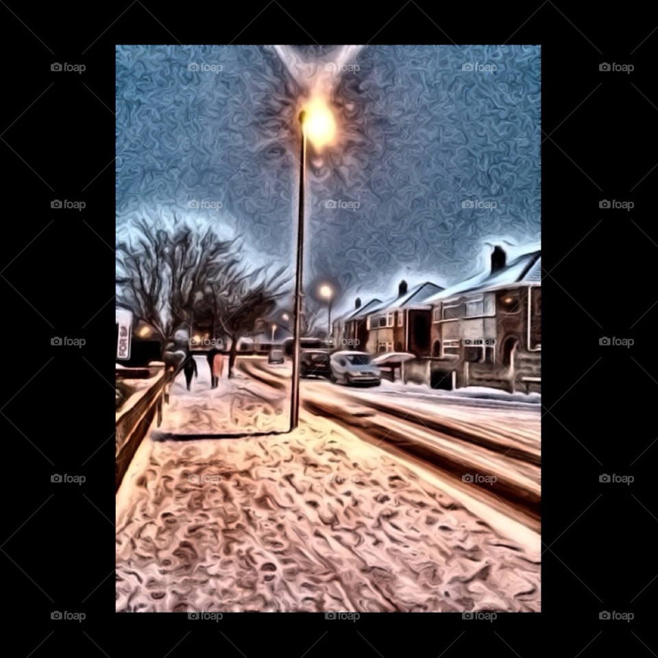 uk snow street road by sweet99