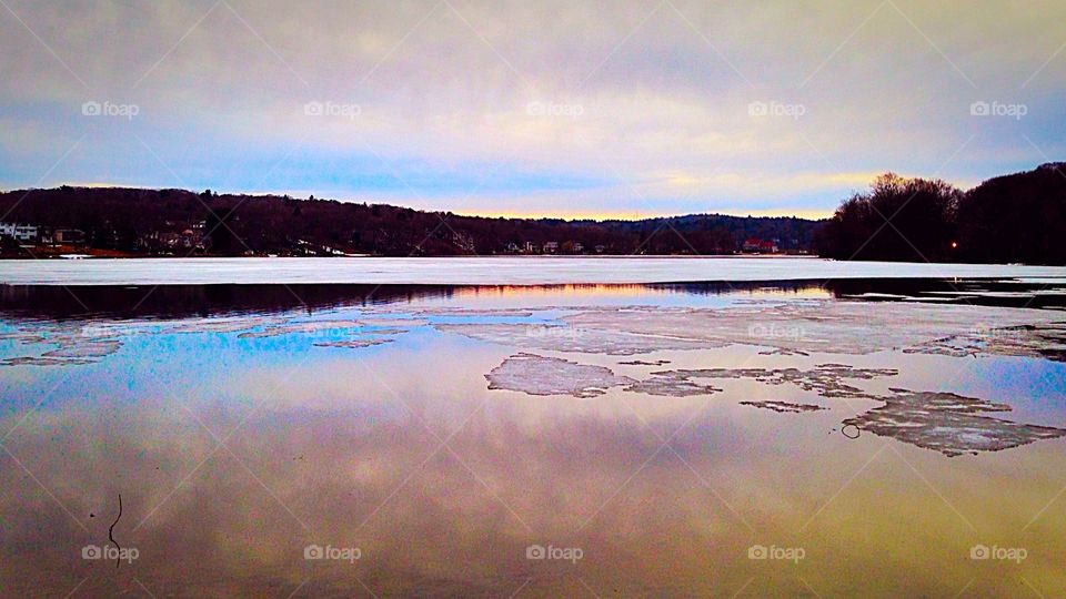 Reflections on a frozen lake 