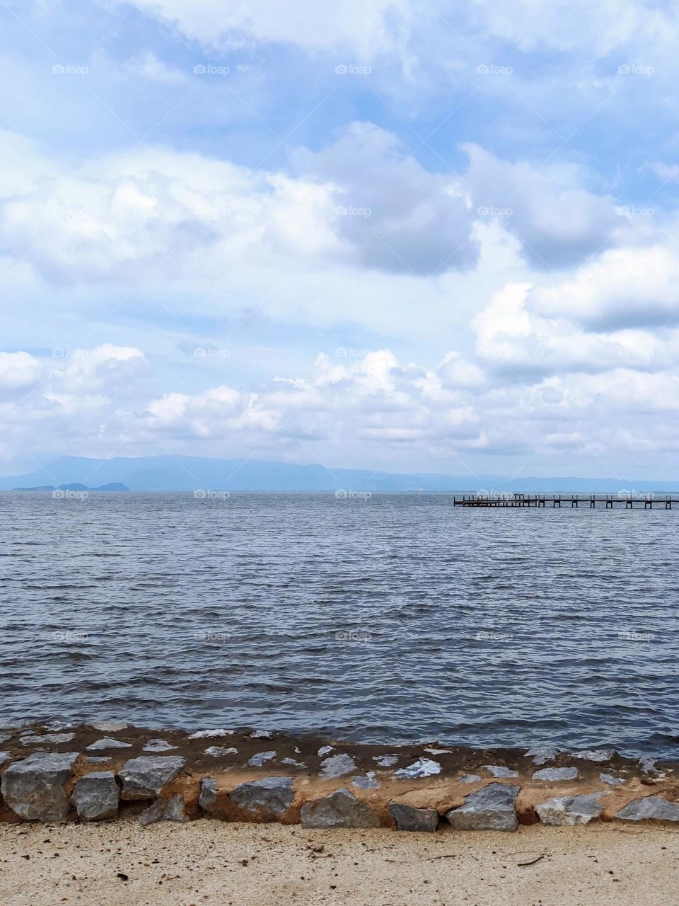 Clouds Sky over beach at Krong Kaeb Kep Province Cambodia