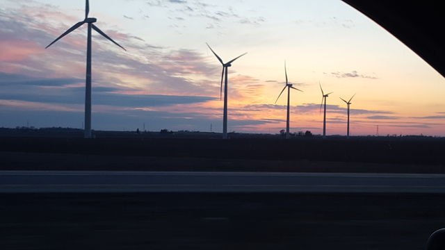 windmill sunset