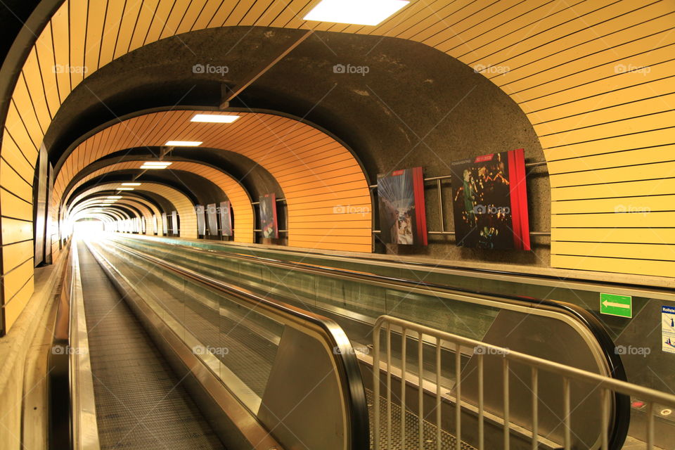 train station in orange at Ischgl mountain Austria