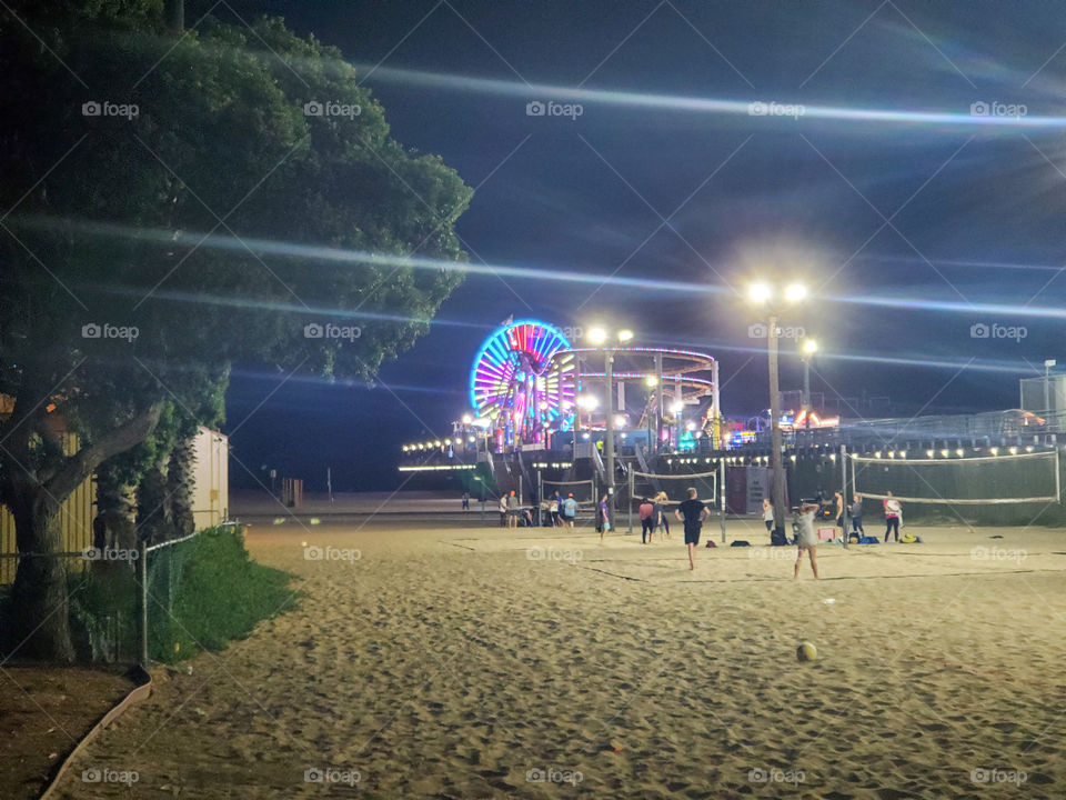 Late night volleyball game