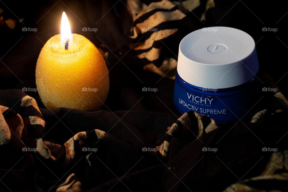 Vichy skin care in candle light 