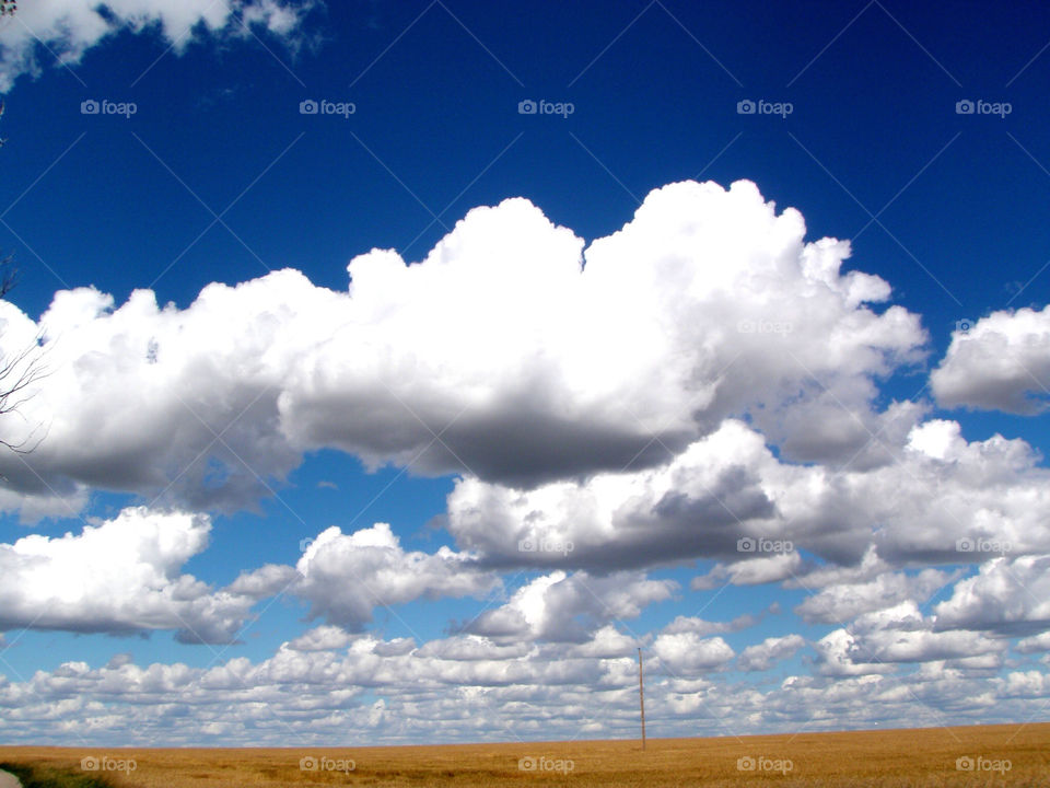 field blue white clouds by lagacephotos