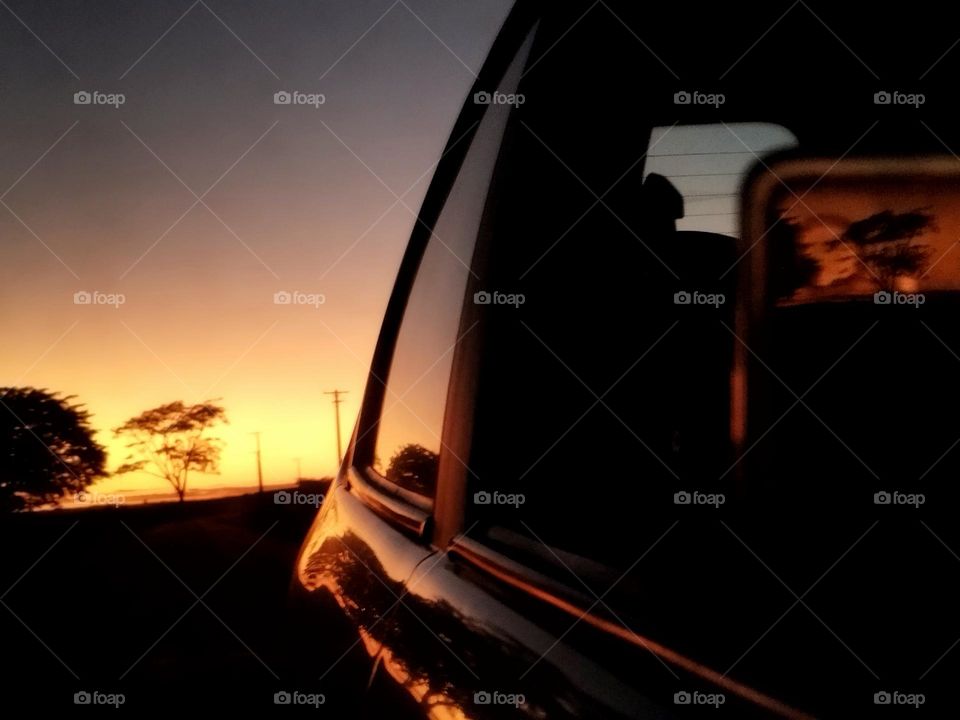 The magic of sunset on the road...