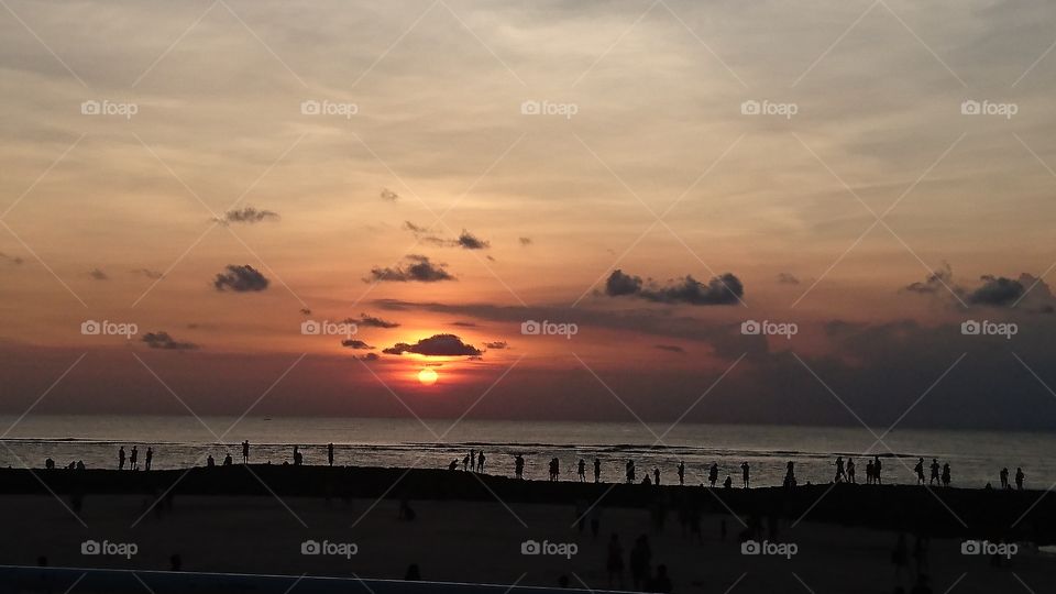 sunset Kuta beach Bali