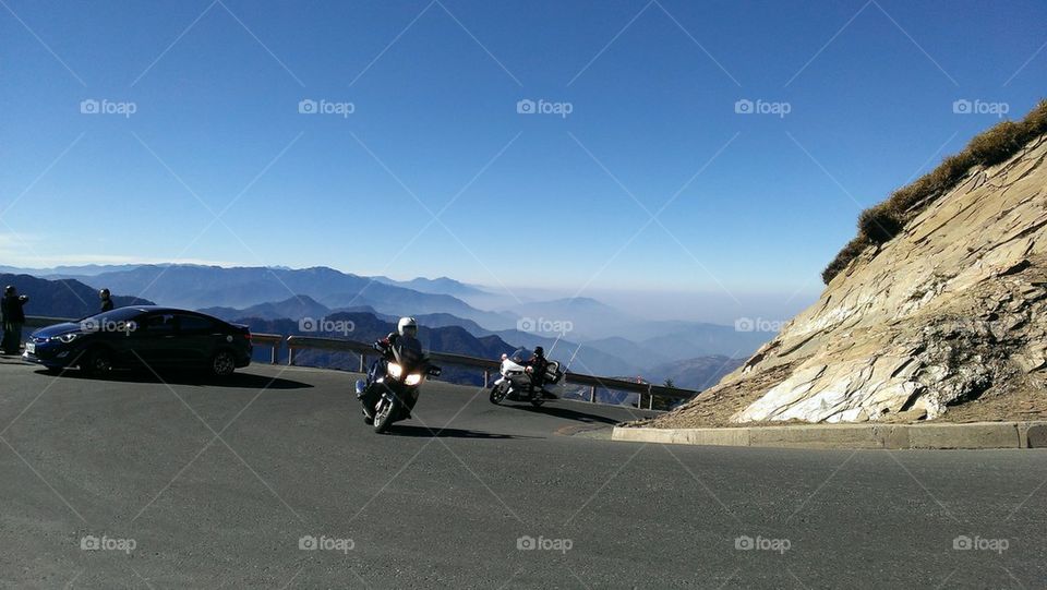 Motorcyclists in the Mountain