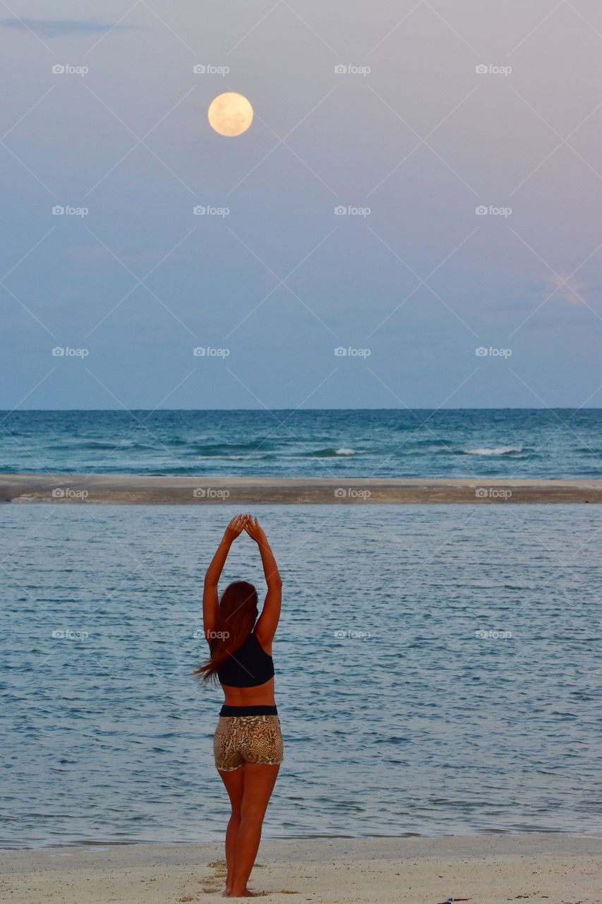 Girl And Moon