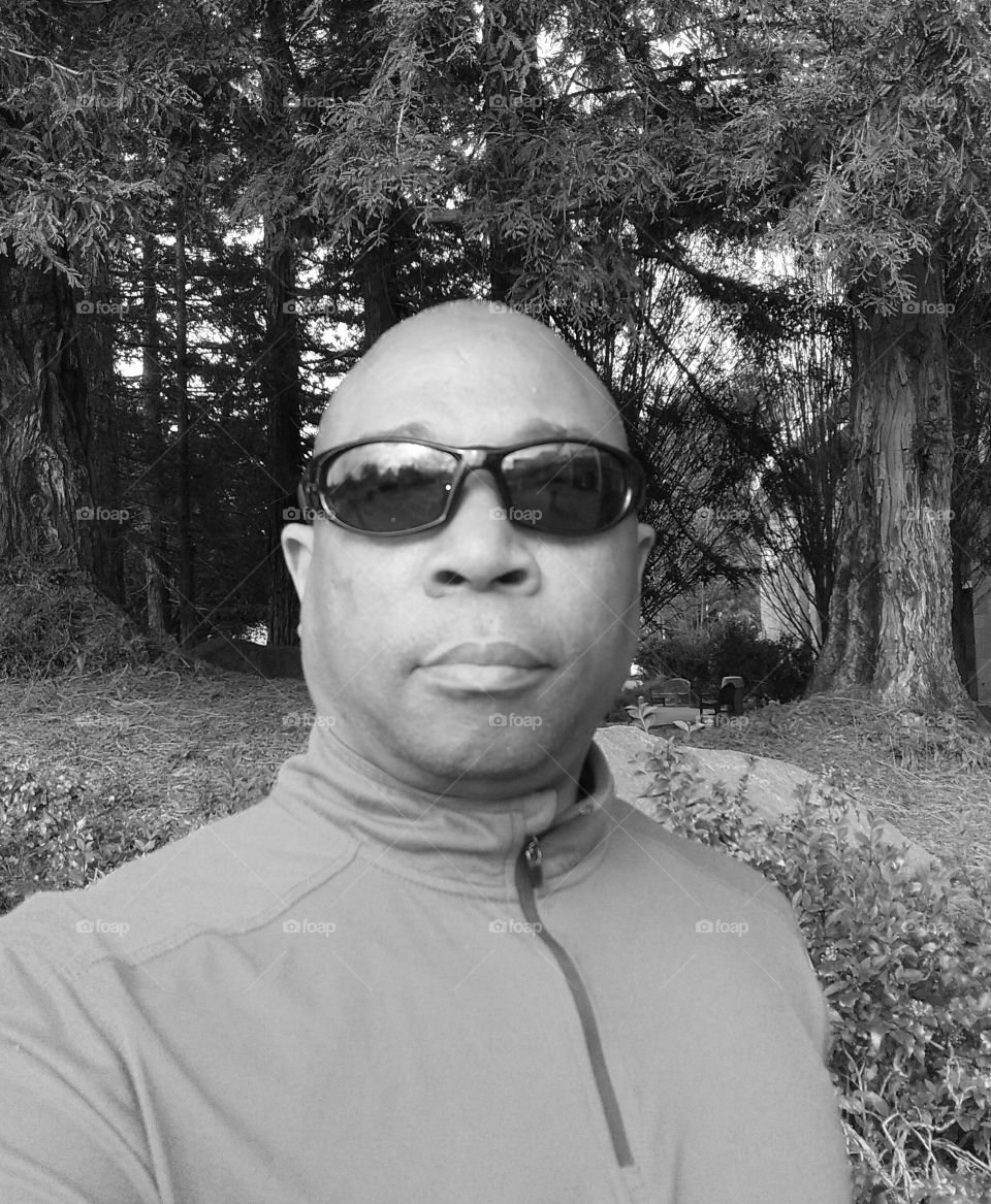 black and white nature selfie
