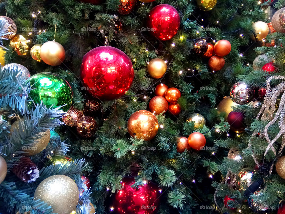 Christmas tree and shinning decorations