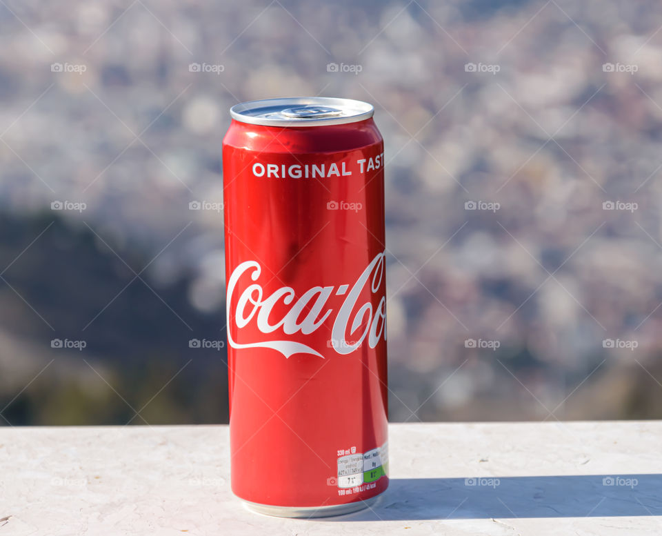 Coca-Cola on Trebević Mountain with Sarajevo on background