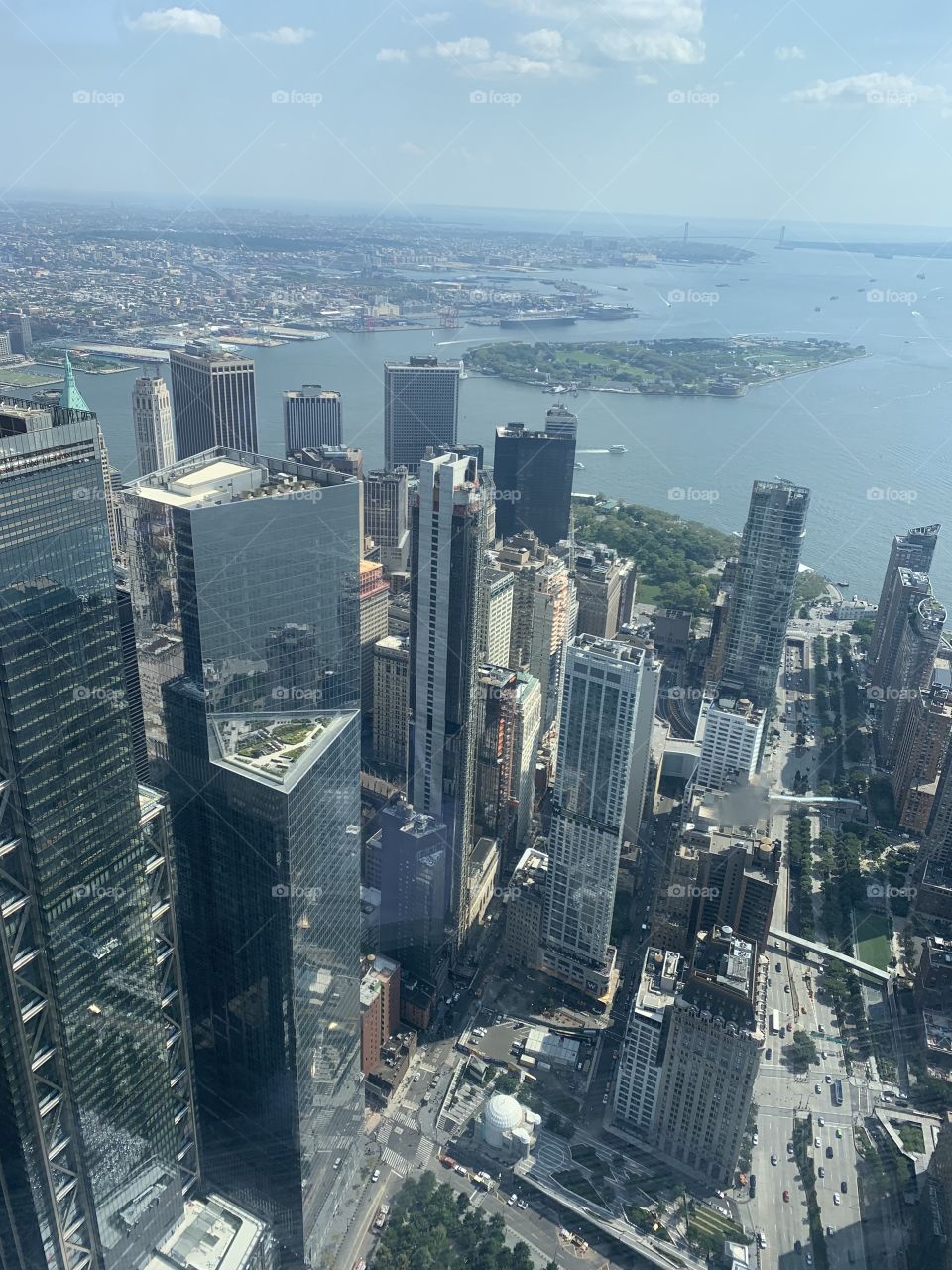 Amazing view of downtown Manhattan from One World Observatory 