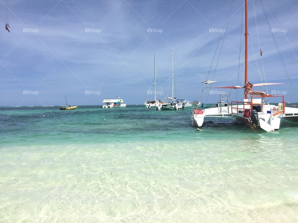 Catamarans at Punta Cana beach