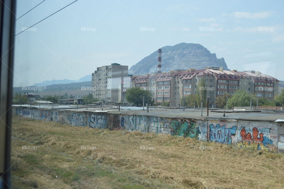 Mount Mashuk in Pyatigorsk the view from the train window