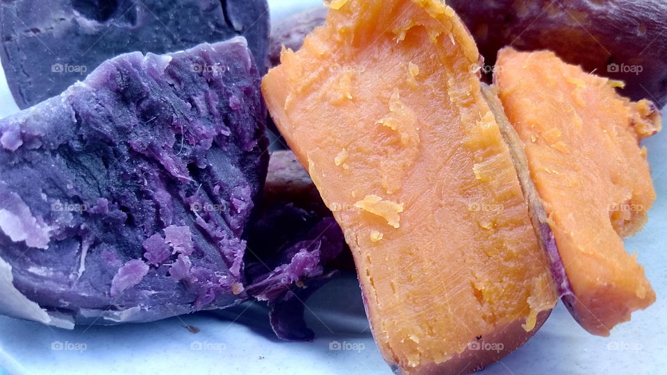 sweet potato orange and purple ( boiled )