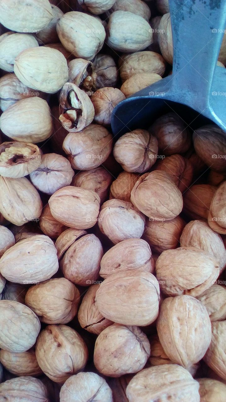Many healthy fresh whole nuts