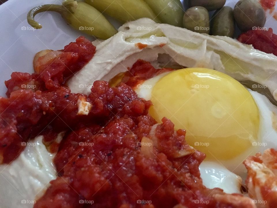 Shakshuka with hummus