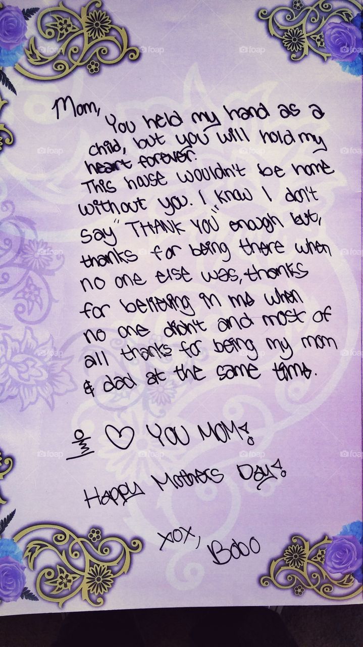 lost Mother's Day card