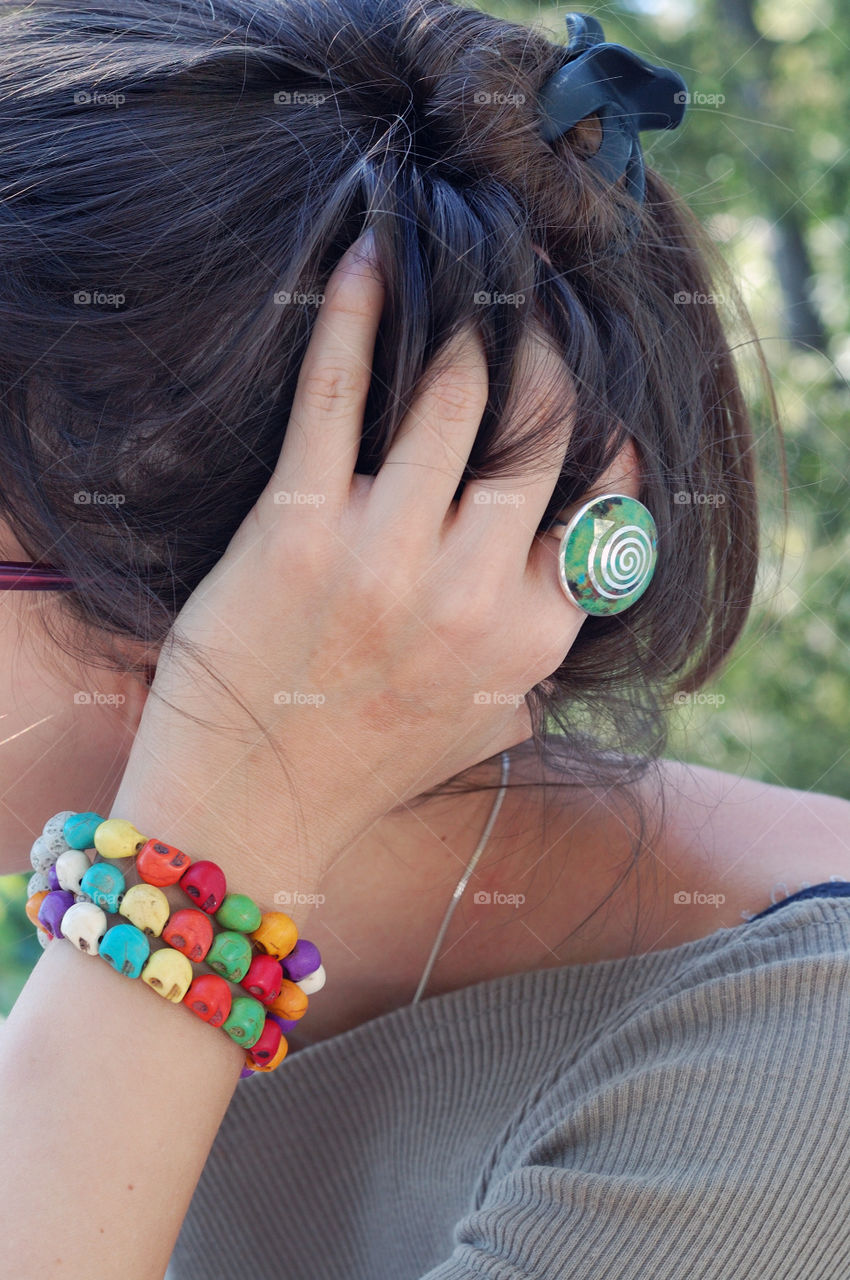 girl with handmade bracelet