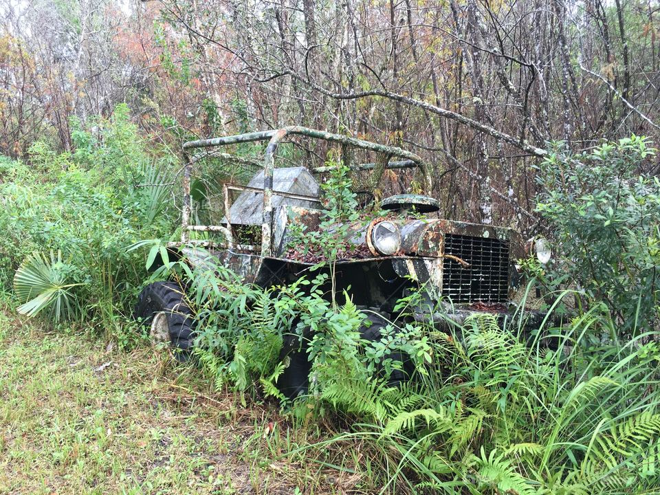 Old Jeep at Abandoned Jungleland Zoo
