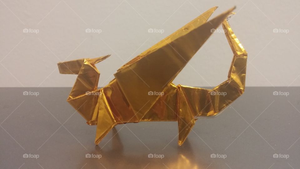 Golden Origami Dragon