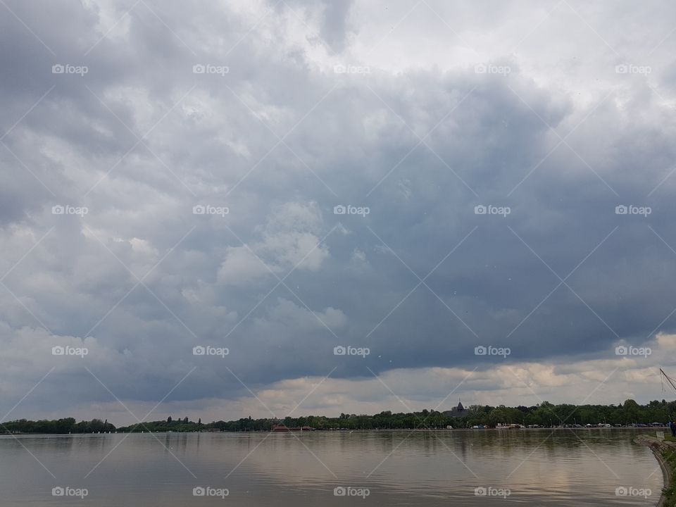 beautiful sky above Palic lake, Serbia