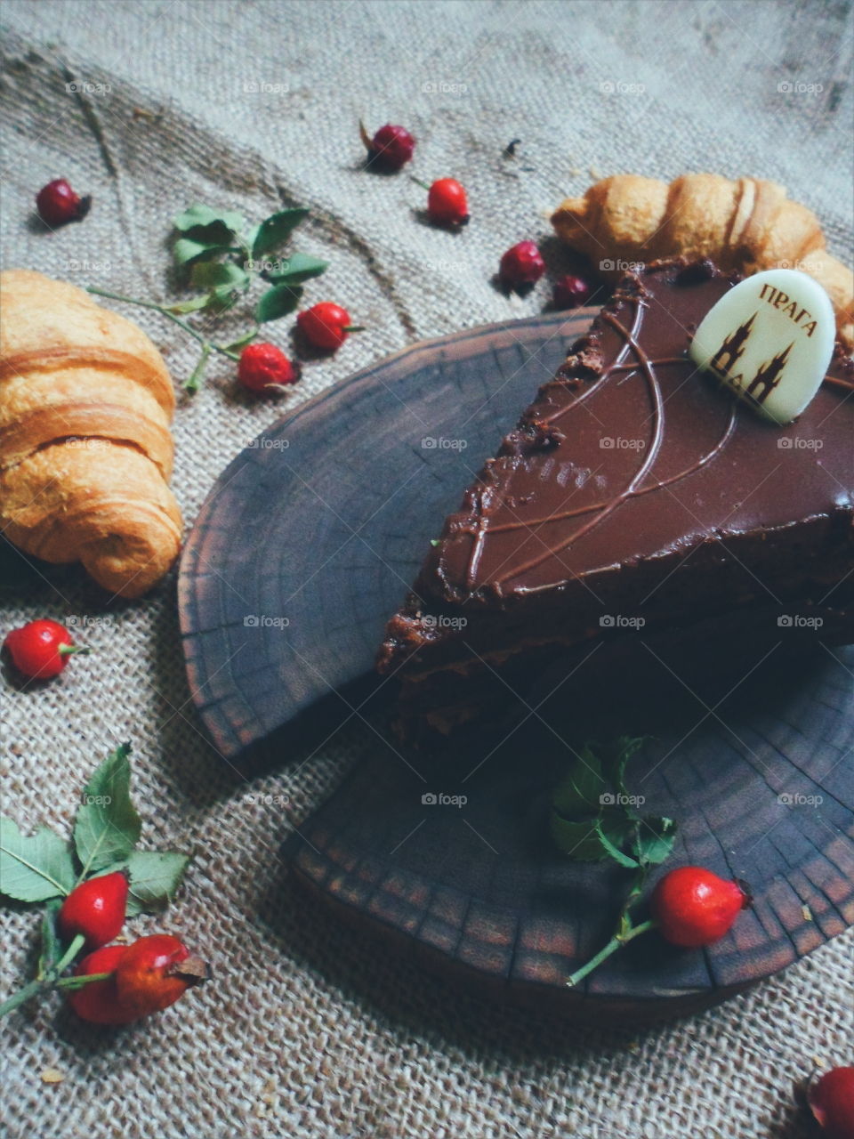 homemade croissants and cake