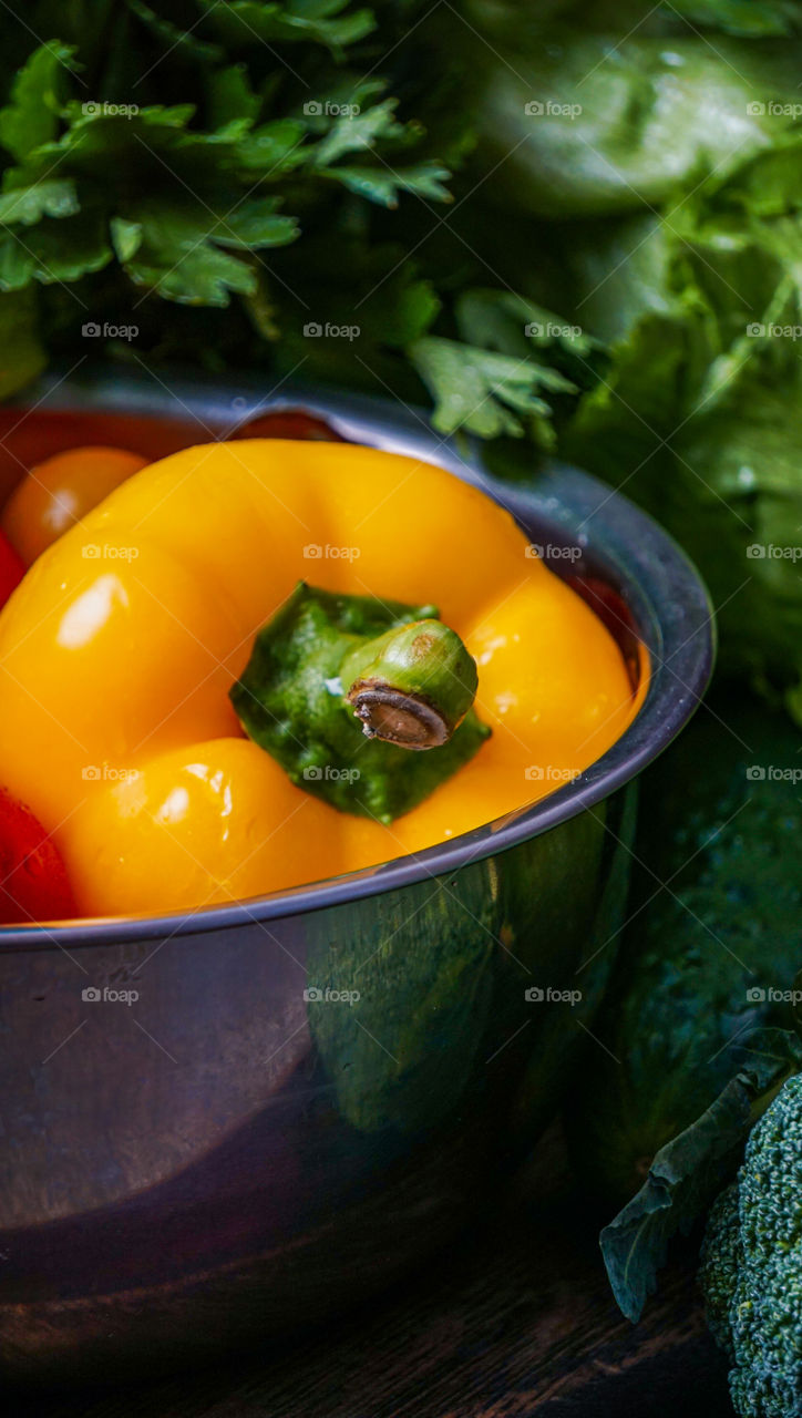 Vegetables on a dark background