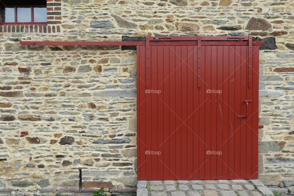 Red door of a shed