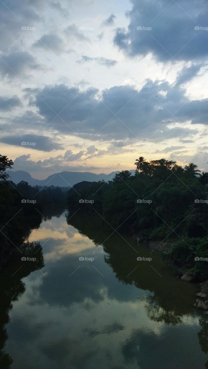 Watching the sunset over the river..