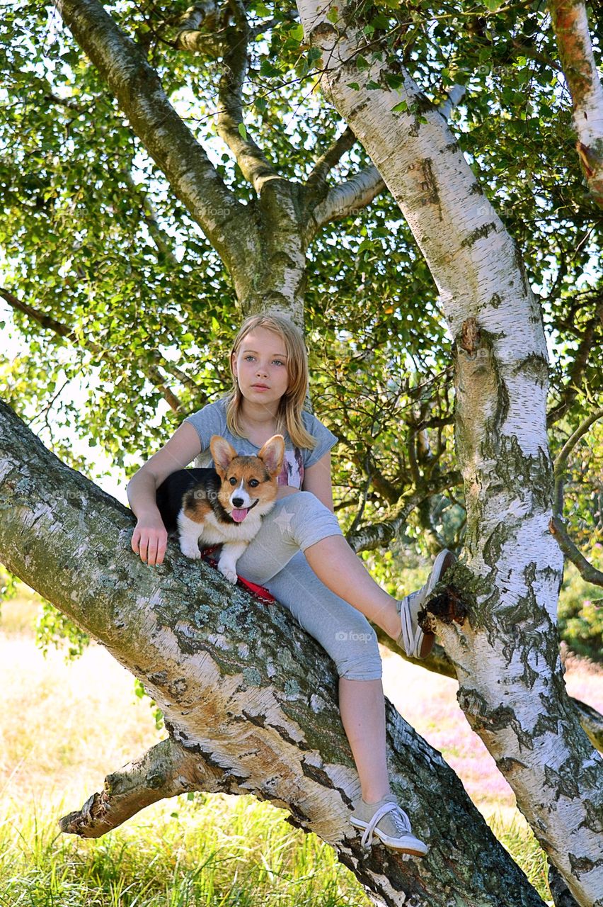 Girl with her dog