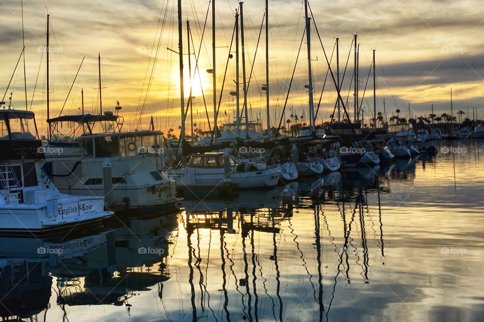 San Diego’s Harbors, Amazing Sunrise Reflections of Boats & Masts
