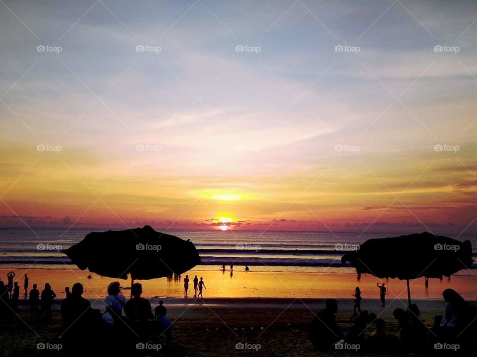Sunset in kuta beach,Bali