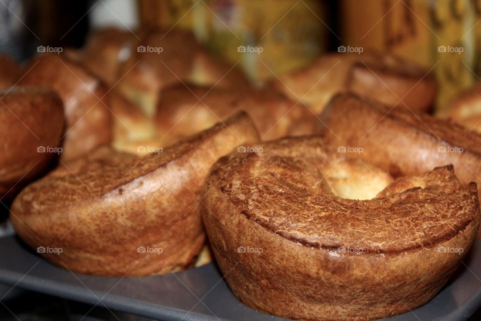 Freshly baked popovers straight from the oven 