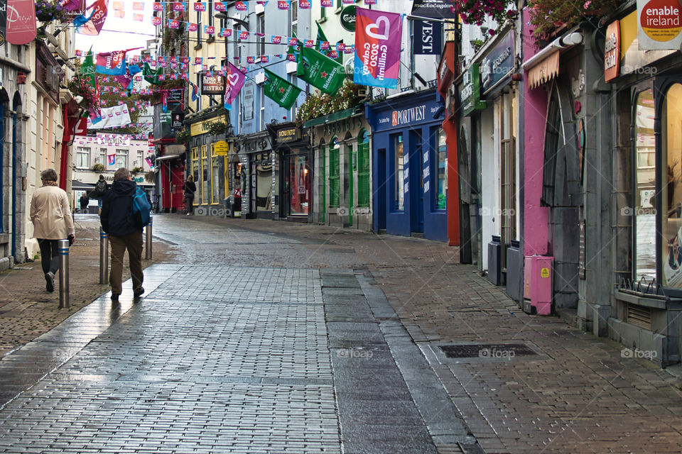 Colorful street in Galway, Ireland