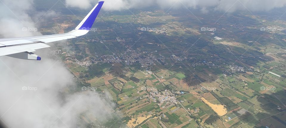 beautiful view of city from plane.