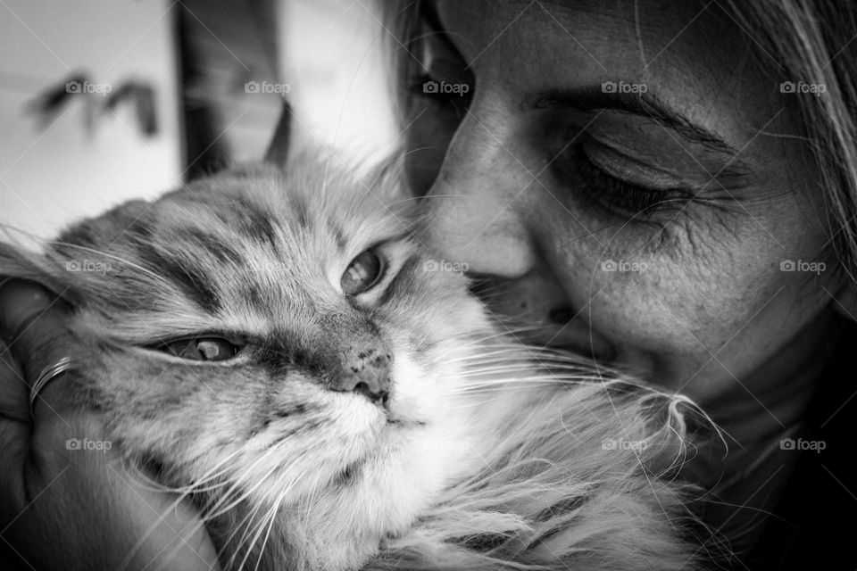 Woman and cat