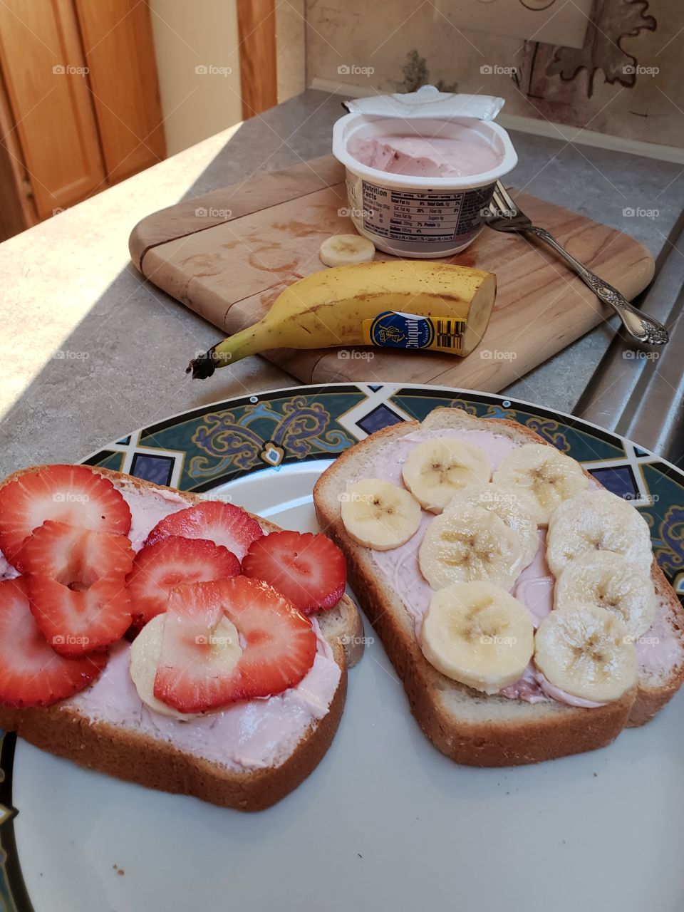 Strawberries and bananas and cream cheese yumminess