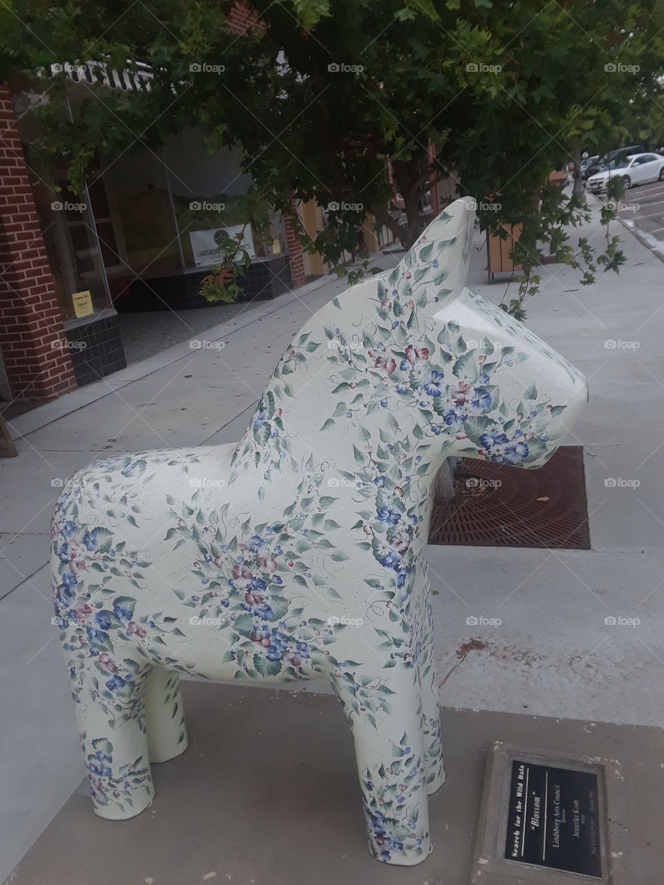 White With  Flowers Horse