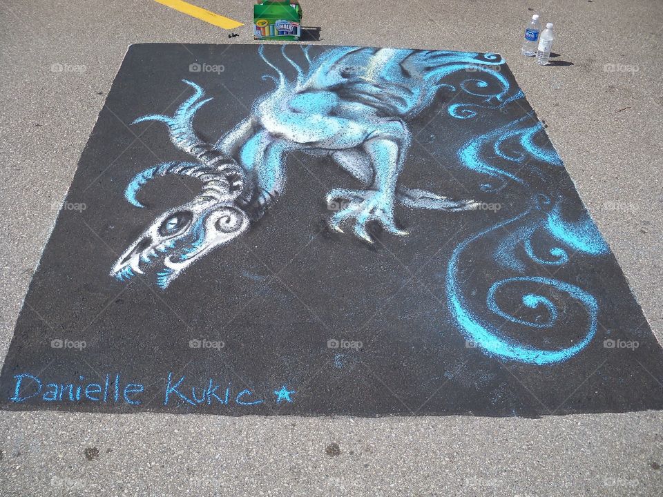 chalk drawing on street