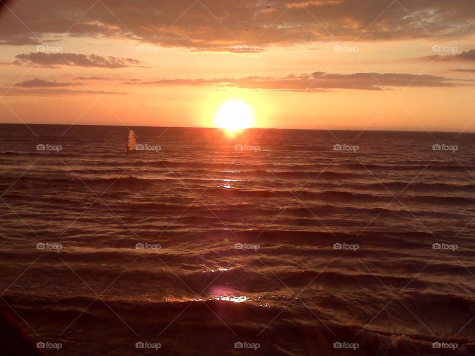 Wind Surfer at Sundown