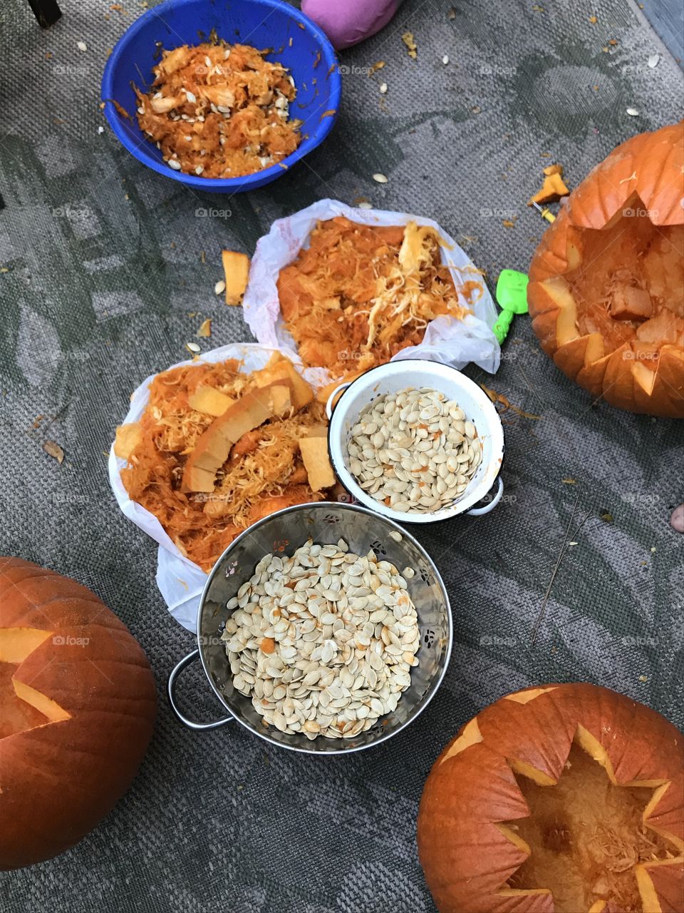 Pumpkin seeds and carving 