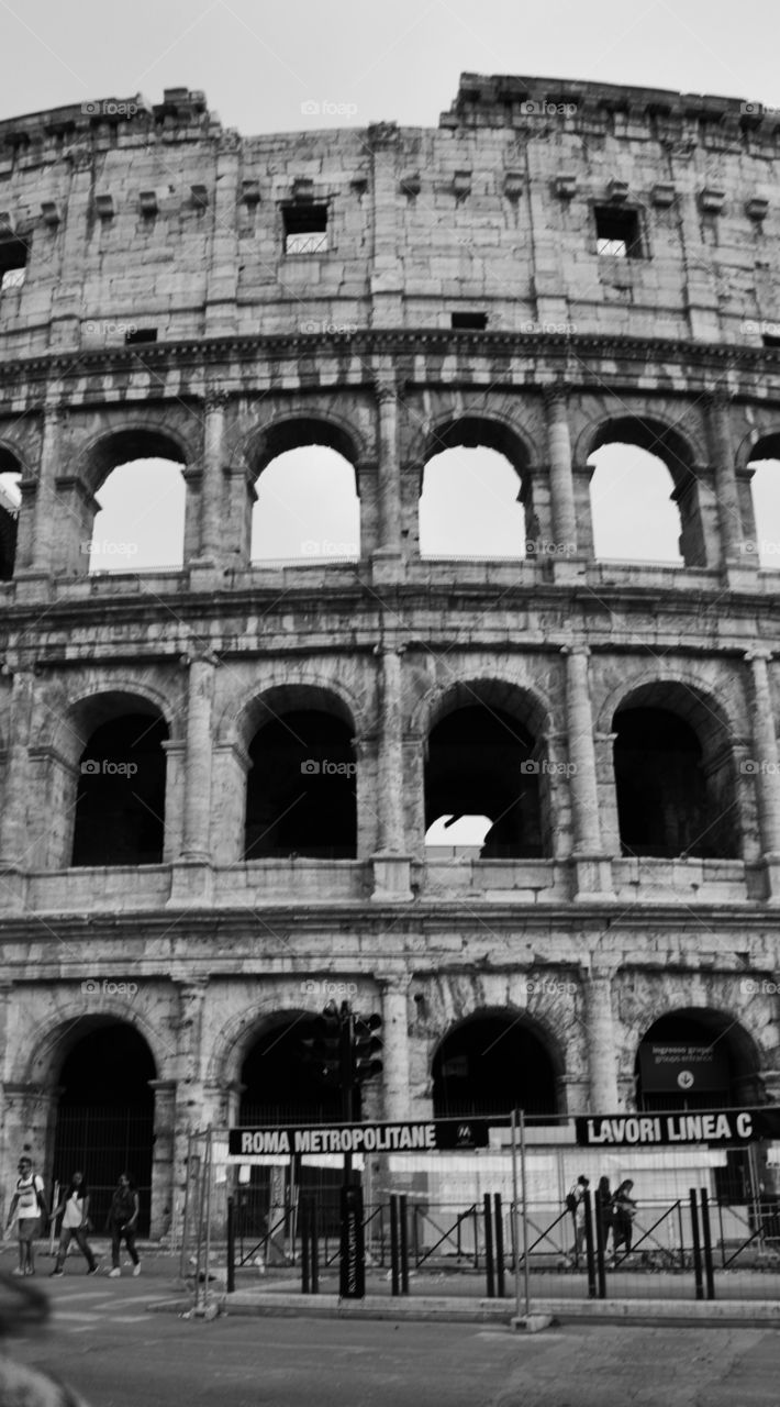 Detail on the colosseum